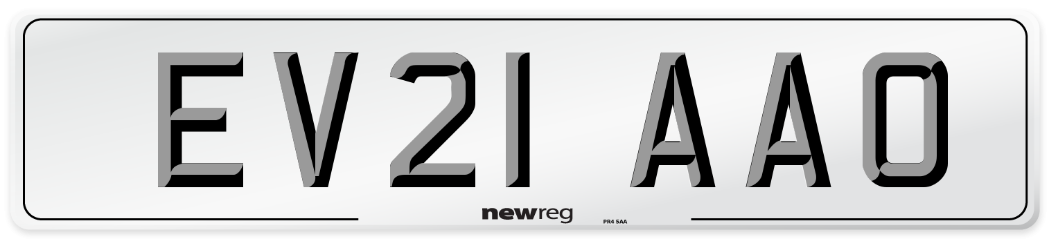 EV21 AAO Number Plate from New Reg